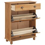vidaXL Meuble à chaussures "ASKIM" 85x35x108 cm en bois massif de pin