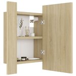 vidaXL Armoire à miroir LED de bain Chêne sonoma 40x12x45 cm Acrylique