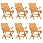 vidaXL Chaises de jardin pliantes lot de 6 61x67x90cm bois massif teck