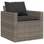 vidaXL Salon de jardin 4 Pièces avec coussins gris résine tressée