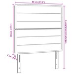 vidaXL Cabeça LED Design Lignes Gris Foncé 80 cm Tissu