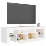 vidaXL Meuble TV avec lumières LED Blanc 140x36 5x40 cm