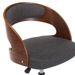 vidaXL Chaises pivotantes à manger lot de 2 gris bois courbé et tissu