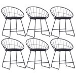 vidaXL Chaises à manger similicuir lot de 6 noir acier