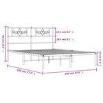 vidaXL Cadre de lit métal avec tête de lit blanc 140x190 cm