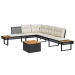 vidaXL Salon de jardin avec coussins 2 Pièces noir résine tressée acacia
