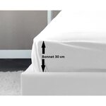 Drap Housse 100  coton 140 x 190 x 30 cm blanc