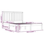 vidaXL Cadre de lit sans matelas gris bois massif 200x200 cm