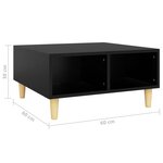 vidaXL Table basse Noir 60x60x30 cm Aggloméré
