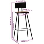 vidaXL Tabourets de bar lot de 4 bois massif de récupération