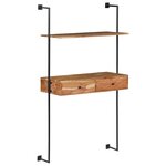vidaXL Bureau mural 90x40x170 cm Bois d'acacia solide