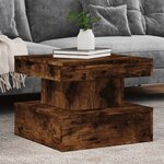 vidaXL Table basse avec lumières LED chêne fumé 50x50x40 cm