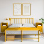 vidaXL Tables de chevet 2 Pièces jaune moutarde 36x39x68 cm