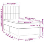 vidaXL Sommier à lattes de lit et matelas Gris clair 80x200 cm Velours
