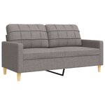 vidaXL Ensemble de canapés 2 Pièces avec coussins décoratifs taupe tissu