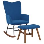 vidaXL Chaise à bascule avec repose-pied Bleu Velours