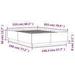 vidaXL Cadre de lit avec lumières LED chêne sonoma 150x200 cm