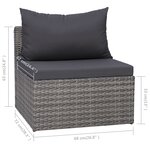 Salon de jardin meuble d'extérieur ensemble de mobilier 8 pièces avec coussins résine tressée gris 02_0017684