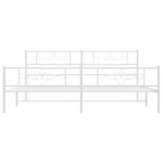 vidaXL Cadre de lit métal avec tête de lit/pied de lit blanc 193x203cm