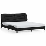 vidaXL Cadre de lit avec LED sans matelas noir 180x200 cm