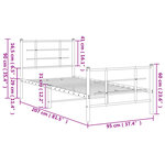 vidaXL Cadre de lit métal sans matelas avec pied de lit blanc 90x200cm