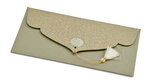 PAPERTREE MONSOON Lot de 5 Enveloppes cadeau 19x10cm - Lin/Ivoire