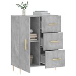 vidaXL Buffet gris béton 69 5x34x90 cm bois d'ingénierie