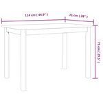 vidaXL Table à manger Blanc et marron 114x71x75 cm Bois d'hévéa massif