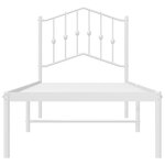 vidaXL Cadre de lit métal avec tête de lit blanc 90x200 cm