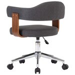 vidaXL Chaises pivotantes à manger lot de 2 gris bois courbé et tissu