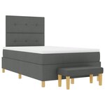 vidaXL Lit Box Spring avec Matelas & Banc Gris Foncé 120x200 cm Tissu