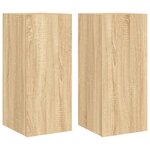 vidaXL Meubles TV muraux lumières LED 2 Pièces chêne sonoma 30 5x35x70 cm