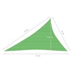 vidaXL Voile d'ombrage 160 g/m² Vert clair 3x4x5 m PEHD
