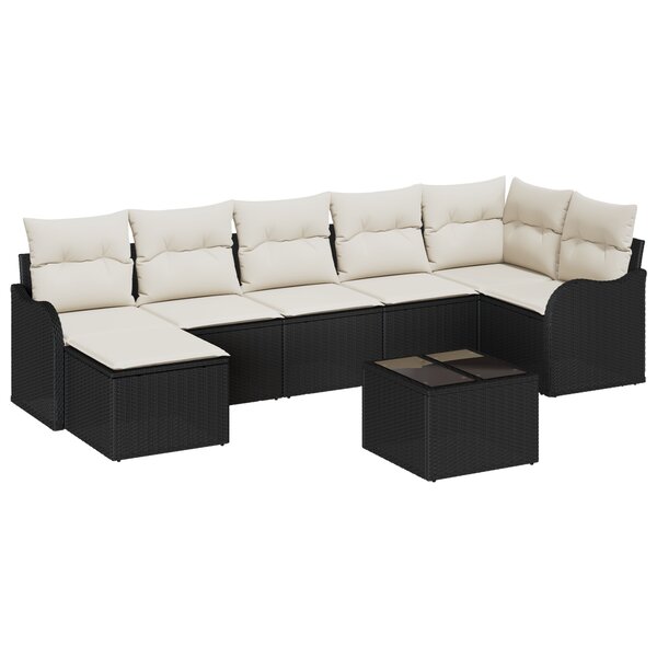 vidaXL Ensemble de canapés de jardin 7 pièces en poly rotin marron