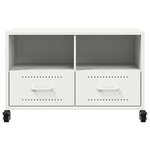 vidaXL Meuble TV blanc 68x39x43 5 cm acier laminé à froid