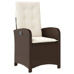 vidaXL Ensemble à manger de jardin et coussins 9 Pièces marron poly rotin