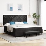 vidaXL Lit à Sommier à Ressorts avec Matelas et Banc  Noir 200x200 cm Velours