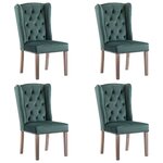 vidaXL Chaises à manger lot de 4 Vert foncé Velours