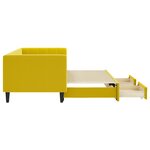 vidaXL Lit de jour avec gigogne et tiroirs jaune 80x200 cm velours