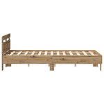 vidaXL Cadre de Lit en Chêne Chêne Artisan Bois Massif 135 x 190 cm