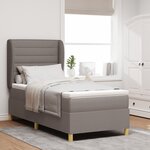 Lit Box Spring vidaXL avec Matelas Taupe 90x200 cm en Tissu