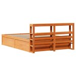 vidaXL Cadre de lit et tête de lit cire marron 150x200 cm bois de pin