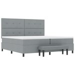 vidaXL Lit Box Spring avec Matelas & Banc Gris Clair 200x200 cm Tissu