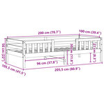 vidaXL Cadre de lit sans matelas 100x200 cm bois massif de pin