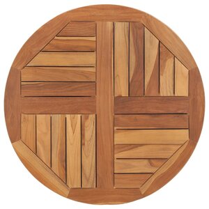 vidaXL Dessus de table Bois de teck solide Rond 2 5 cm 70 cm