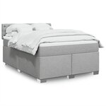vidaXL Sommier à lattes de lit avec matelas Gris clair 160x200cm Tissu