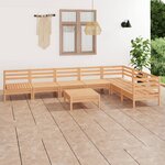 vidaXL Salon de jardin 8 Pièces Bois de pin massif