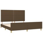 vidaXL Cadre de lit sans matelas marron foncé 160x200 cm tissu