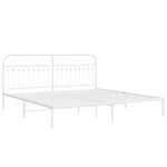 vidaXL Cadre de lit métal avec tête de lit blanc 200x200 cm