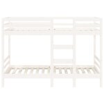 vidaXL Lit superposé sans matelas blanc 90x200 cm bois de pin massif